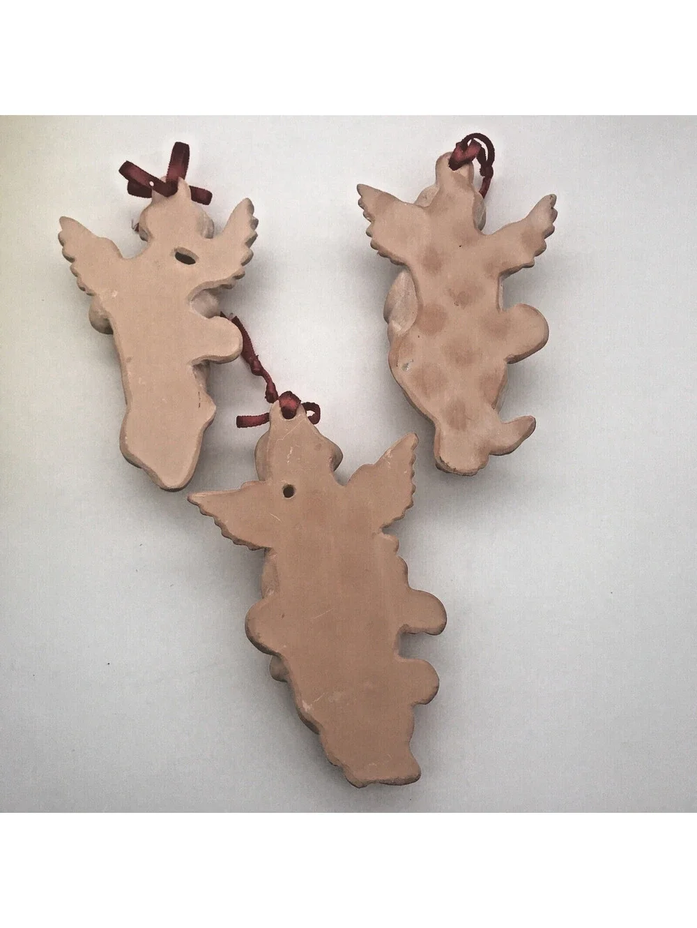 Vtg Angel Ornaments Instruments Wall Hanging Korea Terracotta 6” Christmas